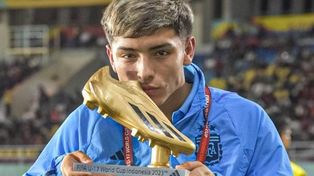 Agustín Ruberto, jugador de River y goleador del Mundial Sub-17 de Indonesia.&nbsp;