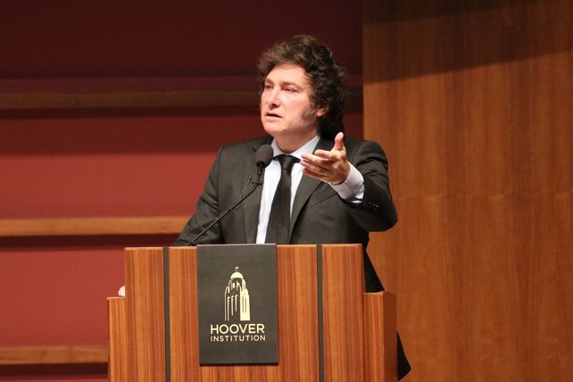 Milei brindó una charla en la Institución Hoover de la Universidad de Stanford.