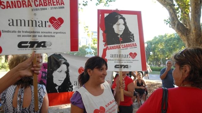 En la calle. Sandra Cabrera se convirtió en un símbolo de lucha. &nbsp;