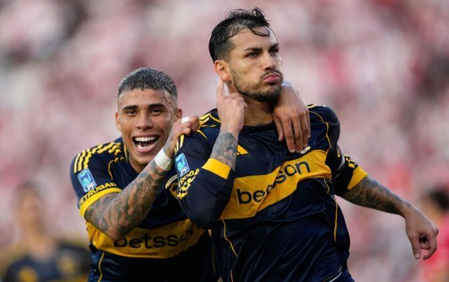 Leandro Paredes celebra el gol con el que Boca se quedó con el superclásico ante River. 