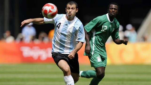 Javier Mascherano obtuvo su segunda medalla dorada en Beijing 2008, tras ganarle 1-0 a Nigeria en la final.