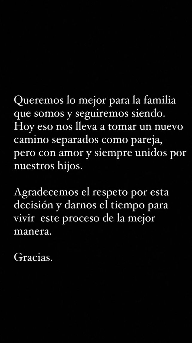Benjamín Vicuña anunció en Instagram que terminó su relación con la China Suárez