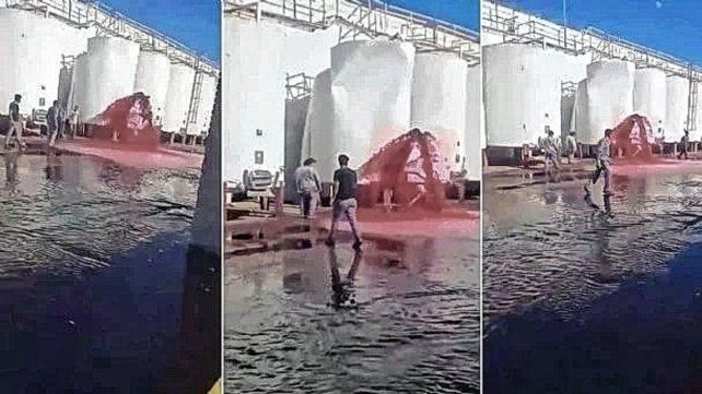 Una bodega derramó 15.000 litros de vino por accidente