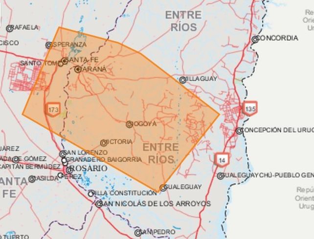 Alerta a corto plazo por fuertes lluvias