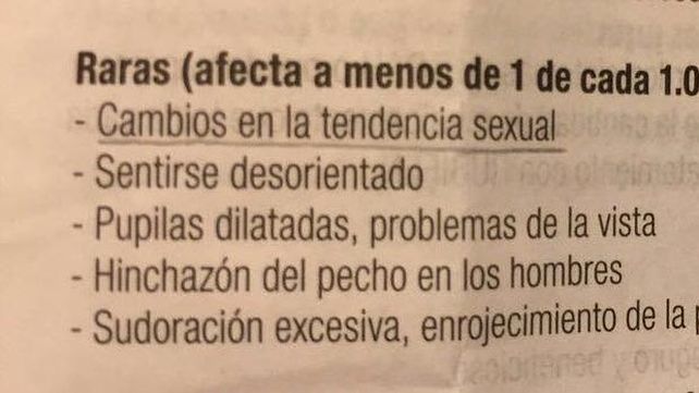Cambios en la tendencia sexual es probablemente una mala traducción de changes in sex drive.