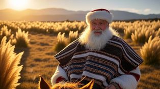 El Papá Noel argentino se adapta a la pampa y el calor.