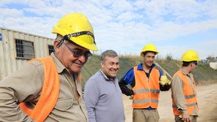 El presidente comunal Antonio Fiorenza, en el lugar de los trabajos.
