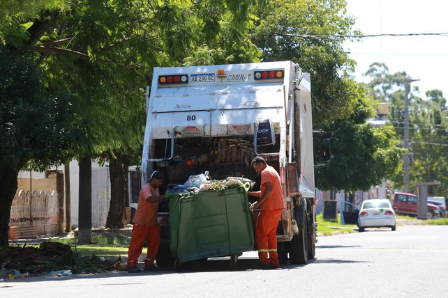 Tarea. Recolectores ayer en el barrio San Agust&iacute;n de Paran&aacute;.