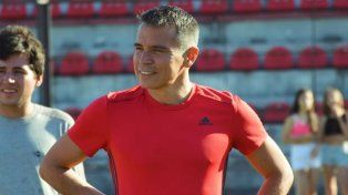 Javier Saviola en el estadio Presbítero Bartolomé Grella.