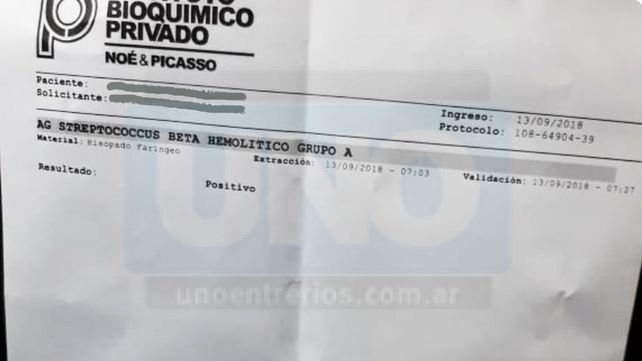 Advierten sobre un caso de angina bacteriana en Paraná