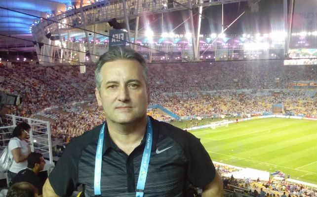 En el Maracaná. Marcelo posa en el mítico estadio de Río de Janeiro el día que Argentina le ganó a Bosnia.