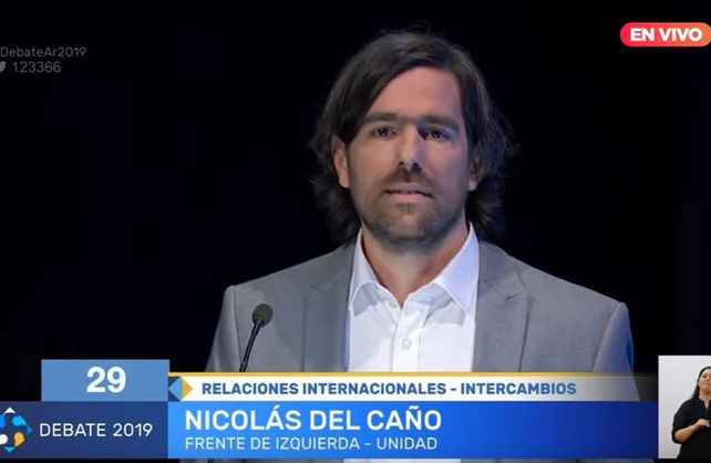 NIcolás Del Caño durante el debate