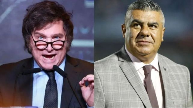 Enemigos íntimos. Javier Milei mantiene su enfrentamiento con Chiqui Tapia.