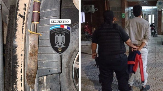 El detenido junto a los elementos secuestrados por la policía El detenido junto a los elementos secuestrados por la policía
