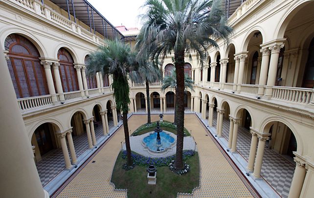 Casa Rosada. En el Patio de las Palmeras