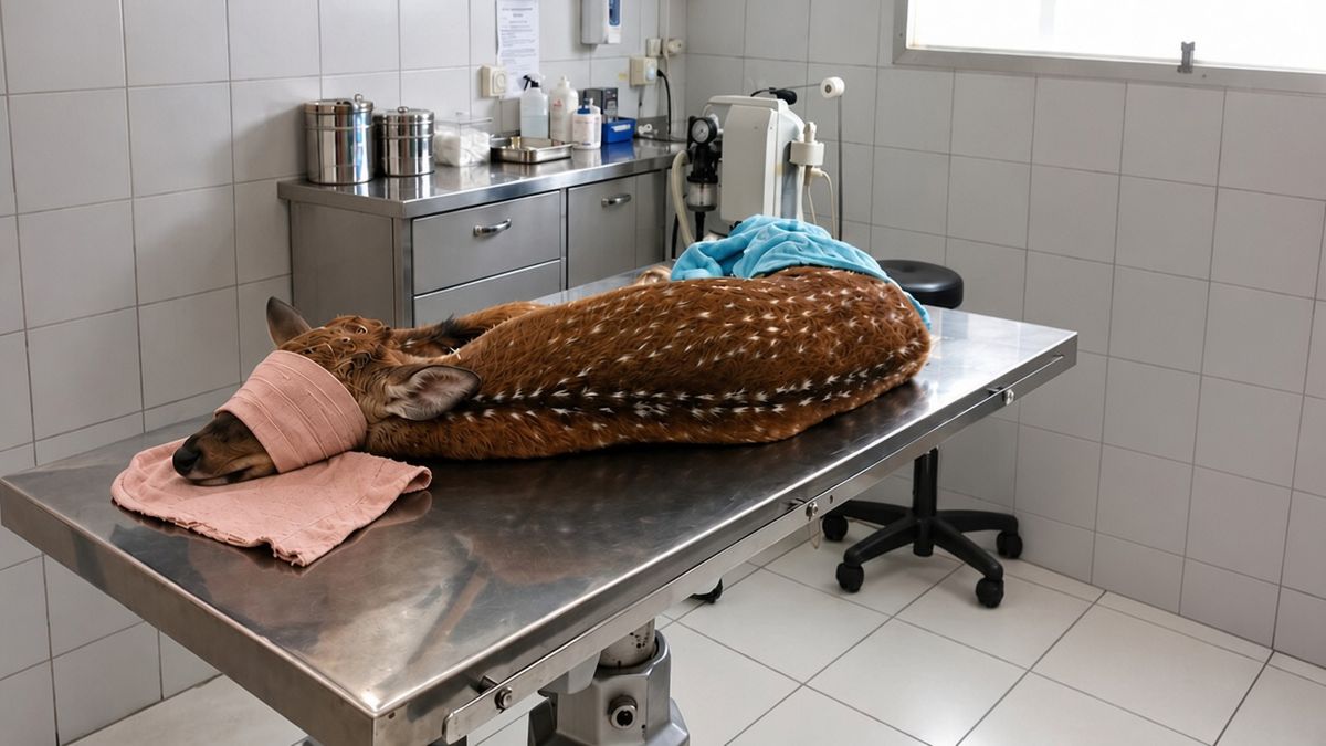 Rescataron a un ciervo en Arroyo Seco: se recupera en una veterinaria de Rosario
