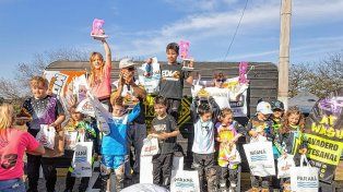 El podio de los más chicos en la competencia realizada en La Kava.