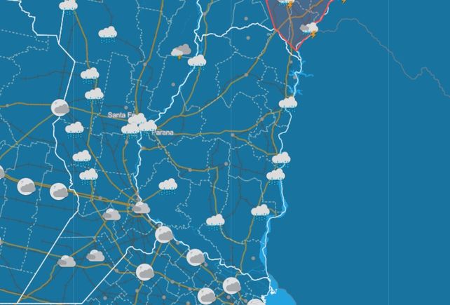 Alerta por lluvias y tormentas intensas para Entre Ríos y otras cinco provincias