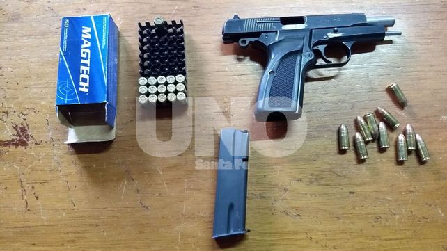 Munición gruesa. El armamento secuestrado del automóvil.&nbsp;