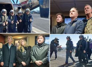 Milei muestra su alineamiento con EE.UU a bordo del portaviones nuclear USS Nimitz