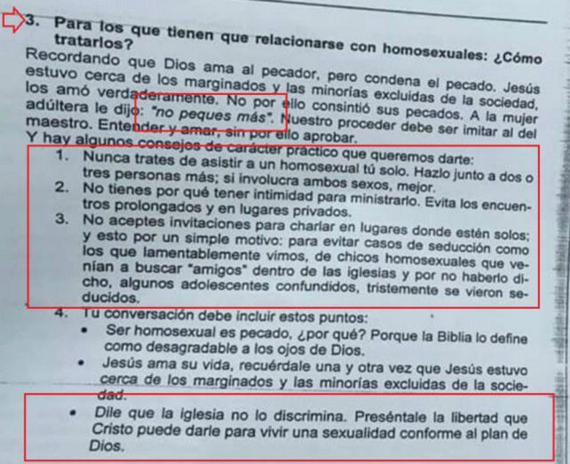 Un colegio de Paraná publicó un material de estudio con contenido homofóbico