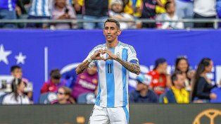 Di María, marcó el gol de Argentina.