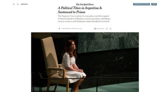 La portada elegida por The New York Times