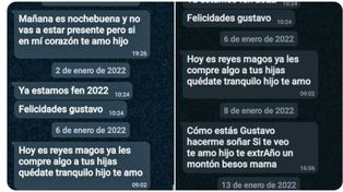 Los mensajes que una abuela le escribe por Whatsapp a su hijo que murió
