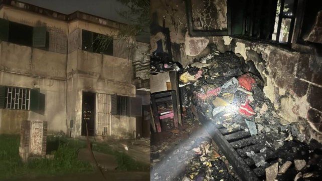 Un hombre de 42 años fue hospitalizado tras ser encontrado dentro del baño de una vivienda incendiada en la zona de calle Germán Burmeister y 530.