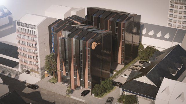 Así quedará el hotel que se prevé inaugurar en 2027 en Bariloche.