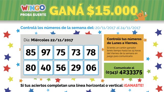 El Wingo: Controlá tus números