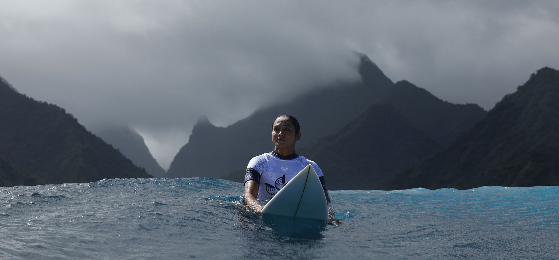 La francesa Vahine Fierro participa en una sesión de entrenamiento de surf en Teahupo'o, en la isla de Tahití, en la Polinesia Francesa, antes de los Juegos Olímpicos de Verano de 2024, el domingo 21 de julio de 2024. (Ben Thouard/Pool Photo vía AP) La francesa Vahine Fierro participa en una sesión de entrenamiento de surf en Teahupo'o, en la isla de Tahití, en la Polinesia Francesa, antes de los Juegos Olímpicos de Verano de 2024, el domingo 21 de julio de 2024. (Ben Thouard/Pool Photo vía AP)