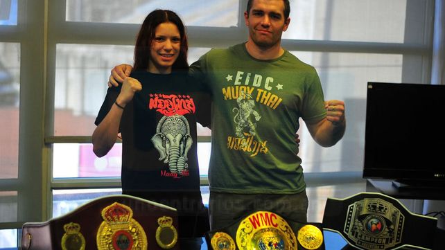 Cosnard y Preisz con los cintos ayer en UNO.&nbsp;
