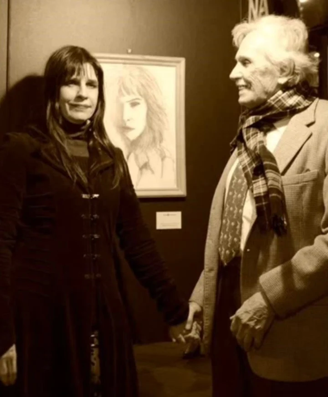 Fabiana Cantilo junto a su padre.