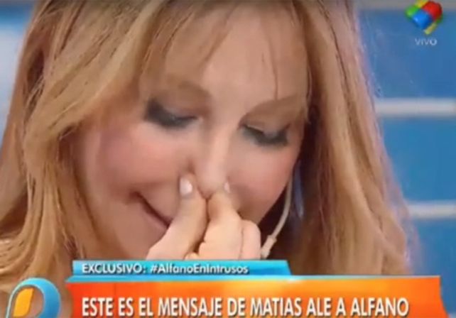 Graciela Alfano lloró cuando le leyeron la carta de Matías Alé