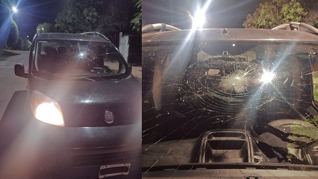 Le rompieron el parabrisas de una pedrada en avenida Uranga