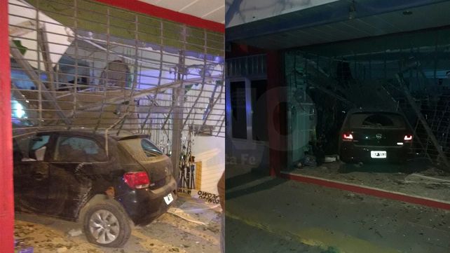 Terminó detenido luego de incrustarse con un auto robado en una armería de Santo Tomé