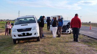 Hubo un choque entre un auto y una camioneta en la ruta 12 este martes en cercanías de Cerrito.