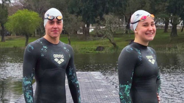 Sofía Garcés y Tomás Jouglard de Unión integran la selección nacional en el Mundial de aguas abiertas.