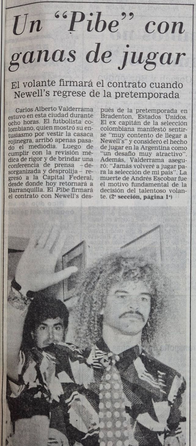 Valderrama a Newells y la recordada pregunta letal: ¿Dónde está el maíz, que no lo veo?