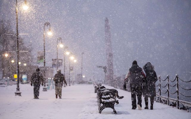 Imágenes de la histórica nevada en Nueva York