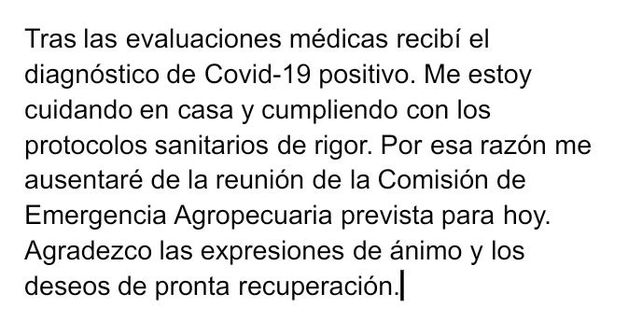 Juan José Bahillo dio positivo de Covid-19