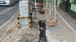 La zona de Salta y Ovidio Lagos donde la EPE realiza trabajos en la red de alta tensión.