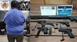Las armas secuestradas en el operativo. (URII)