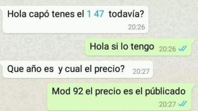 Metételo en el tujes: la pelea viral por WhatsApp por la venta de un 147