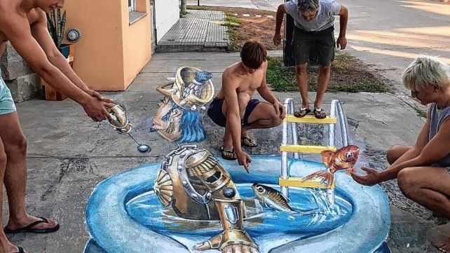 La llamativa pintura tridimensional que deslumbra a los peatones en San Carlos Centro La llamativa pintura tridimensional que deslumbra a los peatones en San Carlos Centro