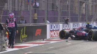 Colapinto sufrió un fuerte choque en la Q1 del GP de Azerbaiyán de la Fórmula 1