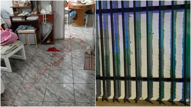 El interior de la casa donde vive la mujer baleada.