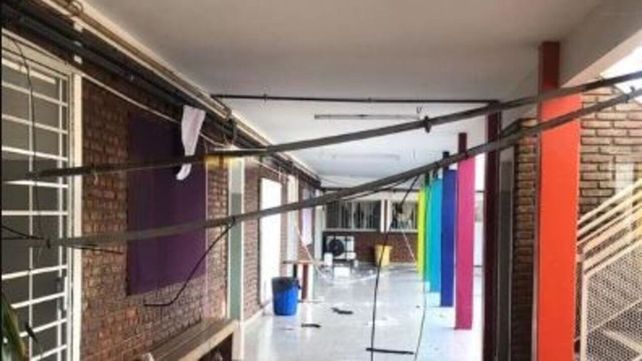 Así quedaron las instalaciones tras el robo perpetrado durante el feriado.