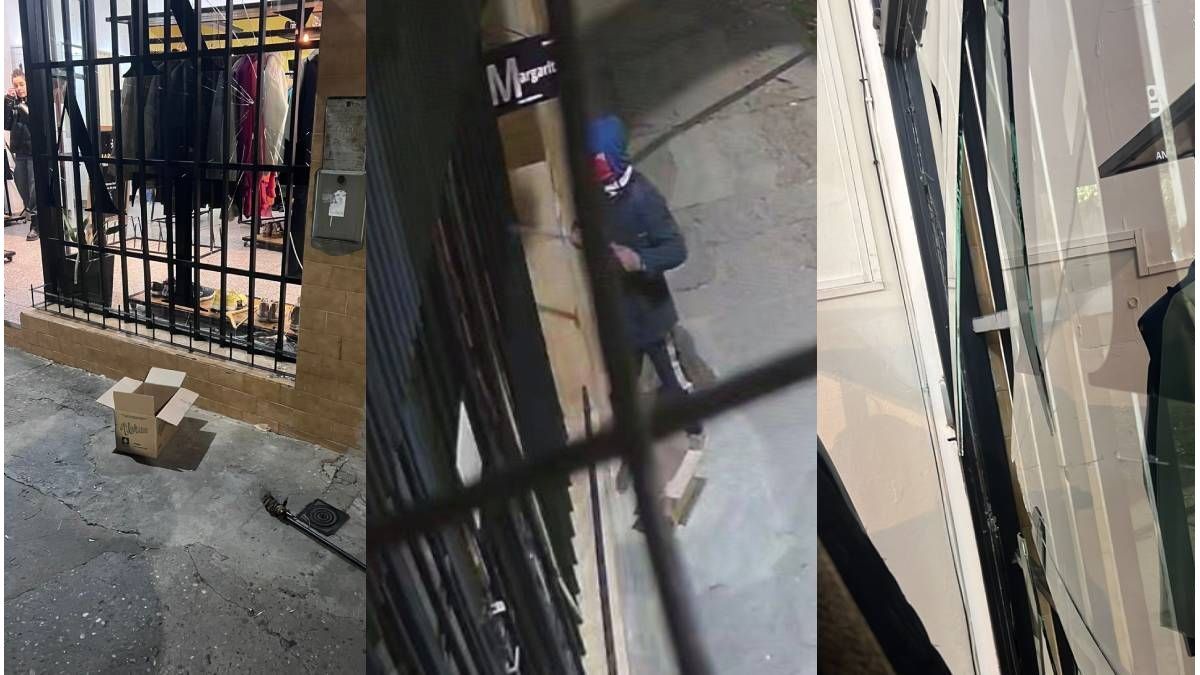 Rompió la vidriera de un local de Paraná y se llevó prendas: quedó filmado